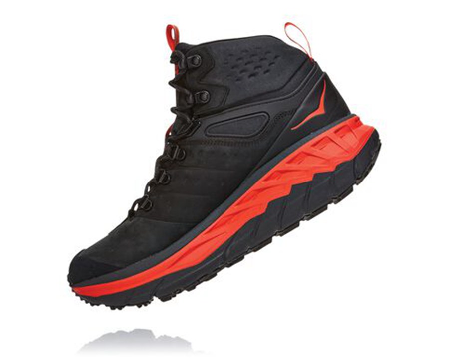 Hoka Australia One One Stinson Mid GORE-TEX - Mens Hiking Boots Black - WAFBN-8543